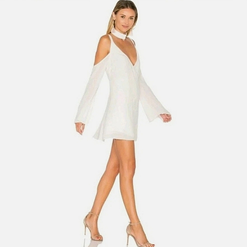 Lovers + Friends Ryder Micro Mini Wrap Cold Shoulder Dress - XS